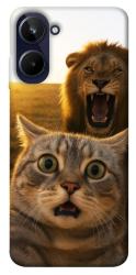 Чехол itsPrint Shocked cat and lion для Realme 10 4G