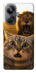 Чехол itsPrint Shocked cat and lion для Realme 10 Pro+