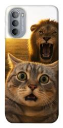 Чехол itsPrint Shocked cat and lion для Motorola Moto G31