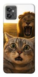 Чехол itsPrint Shocked cat and lion для Motorola Moto G32