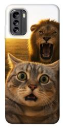 Чехол itsPrint Shocked cat and lion для Nokia G60