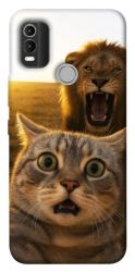Чехол itsPrint Shocked cat and lion для Nokia C21 Plus