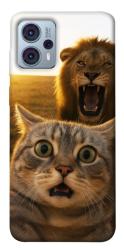 Чехол itsPrint Shocked cat and lion для Motorola Moto G23