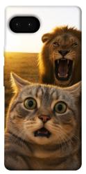 Чехол itsPrint Shocked cat and lion для Google Pixel 7a