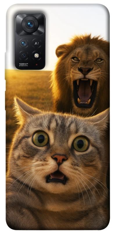 Чехол itsPrint Shocked cat and lion для Xiaomi Redmi Note 11 Pro 4G/5G, животные, купить оптом с доставкой