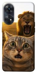 Чехол itsPrint Shocked cat and lion для Oppo Reno 8 T 4G