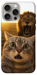 Чехол itsPrint Shocked cat and lion для Apple iPhone 15 Pro Max (6.7")