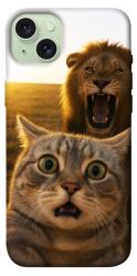 Чехол itsPrint Shocked cat and lion для Apple iPhone 15 Plus (6.7")