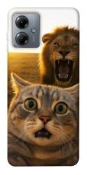 Чехол itsPrint Shocked cat and lion для Motorola Moto G14