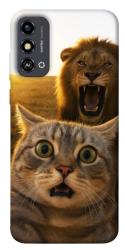 Чехол itsPrint Shocked cat and lion для ZTE Blade A53