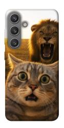 Чехол itsPrint Shocked cat and lion для Samsung Galaxy S24+