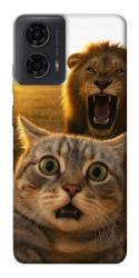 Чехол itsPrint Shocked cat and lion для Motorola Moto G24