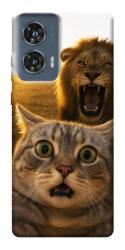 Чехол itsPrint Shocked cat and lion для Motorola Edge 50 Fusion