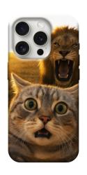 Чехол itsPrint Shocked cat and lion для Apple iPhone 16 Pro (6.3")