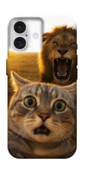 Чехол itsPrint Shocked cat and lion для Apple iPhone 16 Plus (6.7")