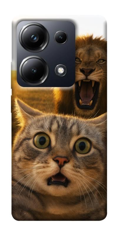 Чехол itsPrint Shocked cat and lion для Xiaomi Redmi 13 4G / Poco M6 4G, животные, купить оптом с доставкой