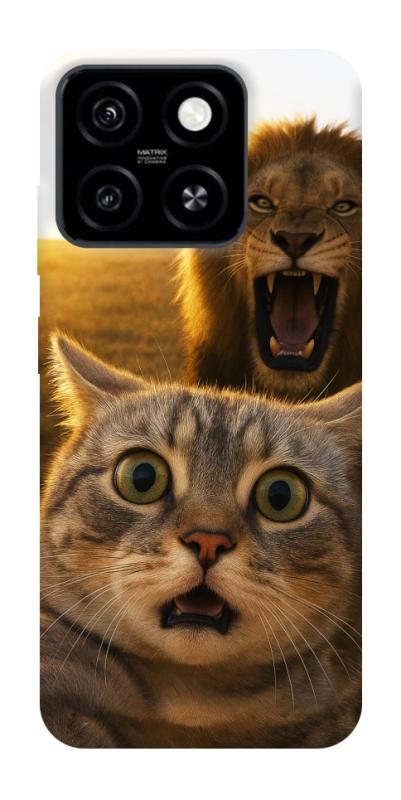 Чехол itsPrint Shocked cat and lion для ZTE Blade A55 4G, животные, купить оптом с доставкой