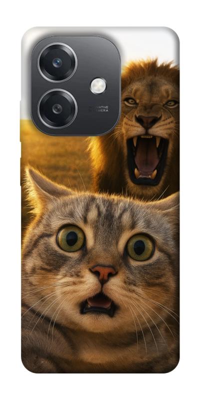 Чехол itsPrint Shocked cat and lion для Oppo A3 4G, животные, купить оптом с доставкой