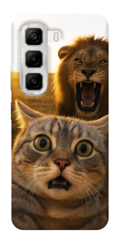 Чехол itsPrint Shocked cat and lion для Infinix Hot 50 4G, животные, купить оптом с доставкой
