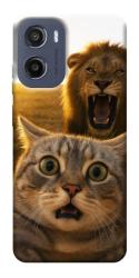 Чехол itsPrint Shocked cat and lion для Motorola Moto G05