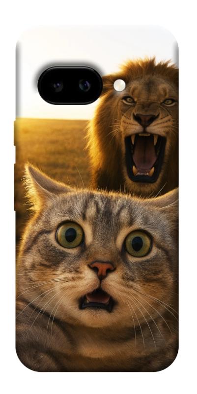 Чехол itsPrint Shocked cat and lion для Google Pixel 9a, животные, купить оптом с доставкой