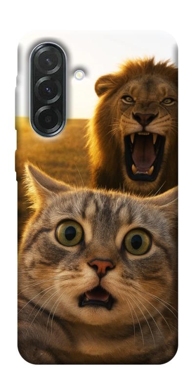 Чехол itsPrint Shocked cat and lion для Samsung Galaxy A37 5G, животные, купить оптом с доставкой