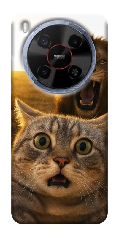 Чехол itsPrint Shocked cat and lion для ZTE Nubia V70 Max, животные, купить оптом с доставкой