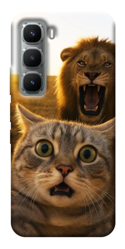 Чехол itsPrint Shocked cat and lion для Infinix Hot 60 Pro, животные, купить оптом с доставкой