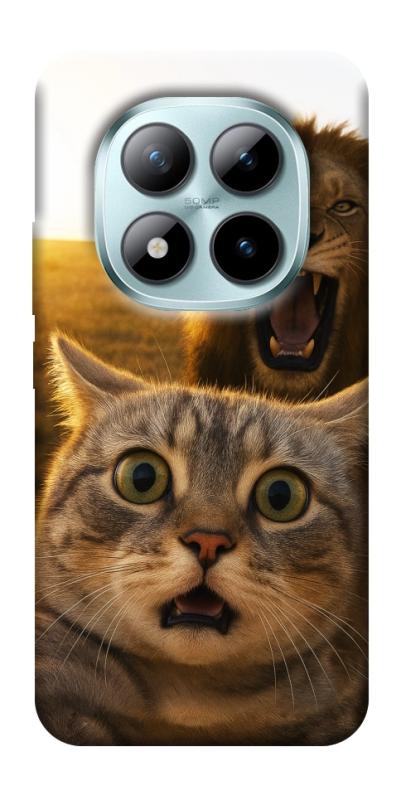 Чехол itsPrint Shocked cat and lion для Xiaomi Redmi Note 15 Pro 5G, животные, купить оптом с доставкой