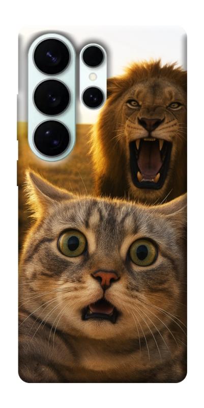 Чехол itsPrint Shocked cat and lion для Samsung Galaxy S26 Ultra, животные, купить оптом с доставкой