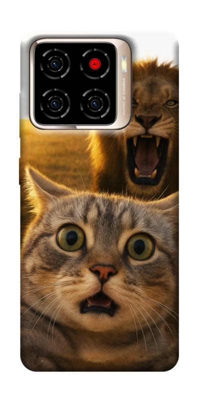 Чехол itsPrint Shocked cat and lion для ZTE Blade A56, животные, купить оптом с доставкой