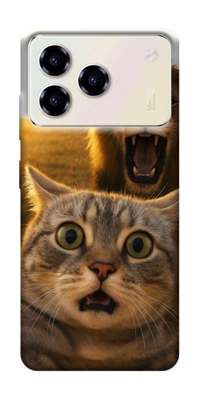 Чехол itsPrint Shocked cat and lion для ZTE Blade A76, животные, купить оптом с доставкой