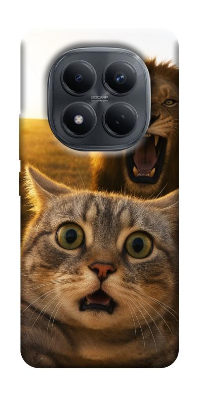 Чехол itsPrint Shocked cat and lion для Xiaomi Redmi Note 15 Pro 4G, животные, купить оптом с доставкой