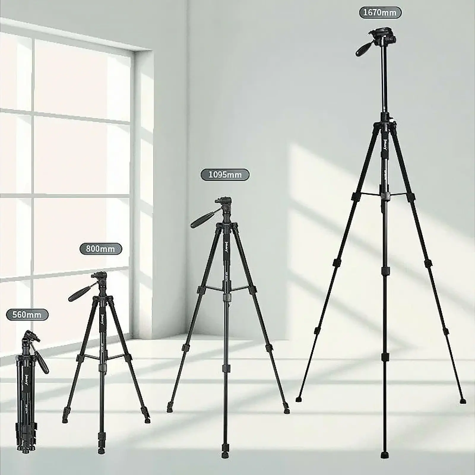 Штатив Jmary KP-2274 для съемки 41-167см + чехол, Black 4, купить оптом с доставкой