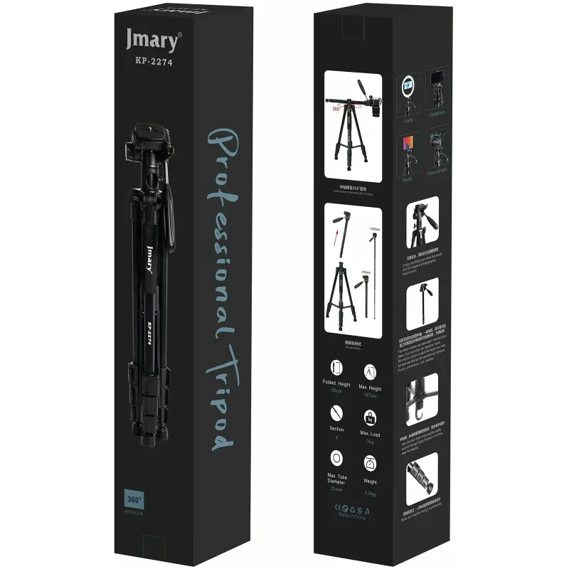 Штатив Jmary KP-2274 для съемки 41-167см + чехол, Black 5, купить оптом с доставкой