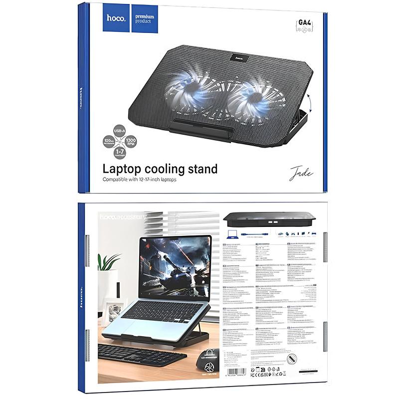 Охлаждающий кулер-подставка для ноутбука Hoco GA4 Jade Cooling Stand на картинке №4