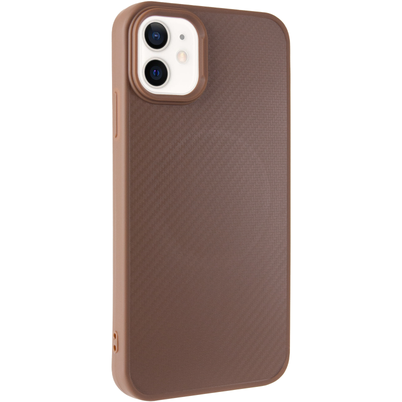 TPU чехол Carbon Protective with Magsafe для Apple iPhone 11 (6.1"), Coffee, TPU, купить оптом с доставкой