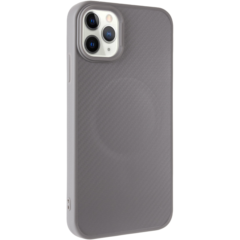 TPU чехол Carbon Protective with Magsafe для Apple iPhone 12 Pro / 12 (6.1"), Grey, TPU, купить оптом с доставкой