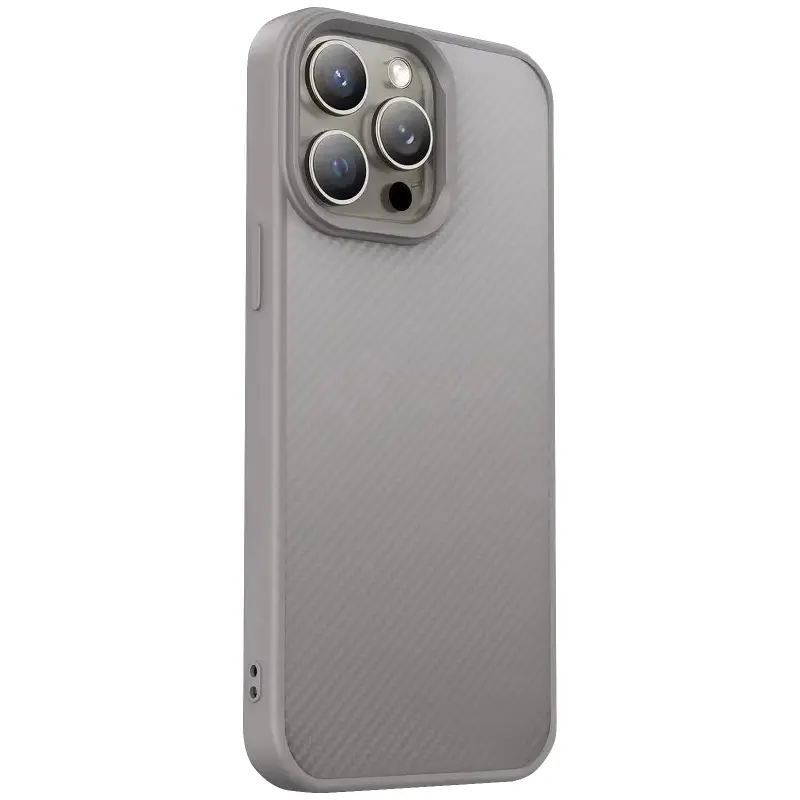 TPU чохол Carbon Protective with Magsafe для Apple iPhone 15 Pro Max (6.7"), Grey, TPU, купити оптом з доставкою