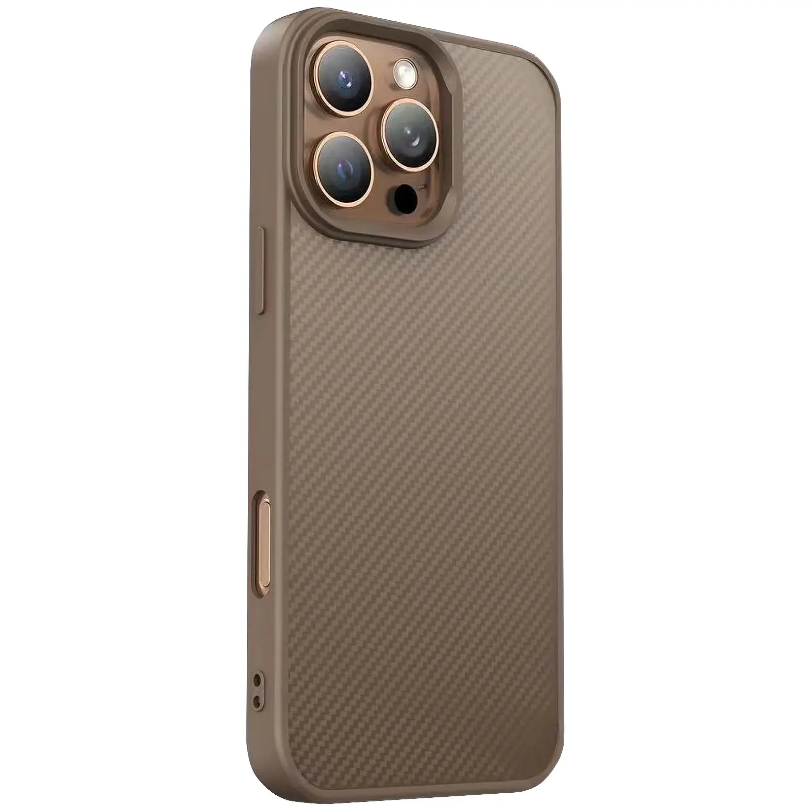 TPU чехол Carbon Protective with Magsafe для Apple iPhone 16 Pro (6.3"), Coffee, TPU, купить оптом с доставкой
