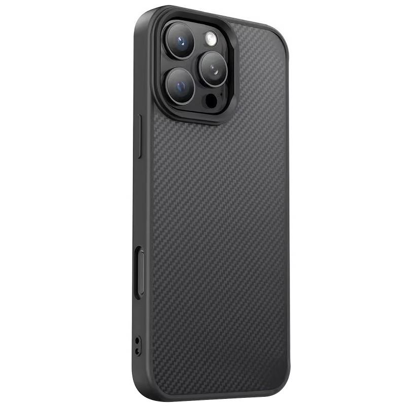 TPU чехол Carbon Protective with Magsafe для Apple iPhone 16 Pro Max (6.9) на картинке №1