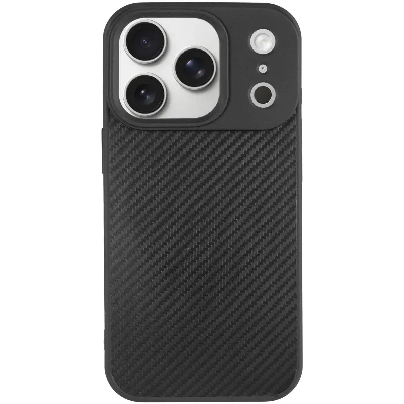 TPU чехол Carbon Protective with Magsafe для Apple iPhone 17 Pro (6.3"), Black 2, TPU, купить оптом с доставкой