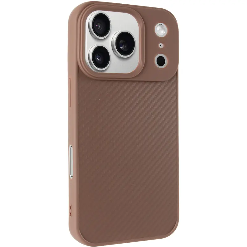 TPU чехол Carbon Protective with Magsafe для Apple iPhone 17 Pro (6.3"), Coffee, TPU, купить оптом с доставкой