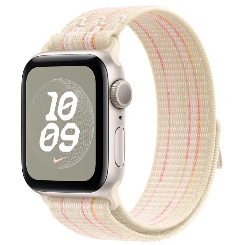 Ремешок Nylon Sport Loop для Apple Watch 38/40/41/42mm(ser.10), Starlight / Pink 1, Нейлон, купить оптом с доставкой