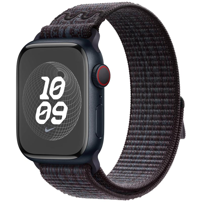 Ремешок Nylon Sport Loop для Apple Watch 42(ser.1-3)/44/45/46/49mm, Black / Blue 1, Нейлон, купить оптом с доставкой