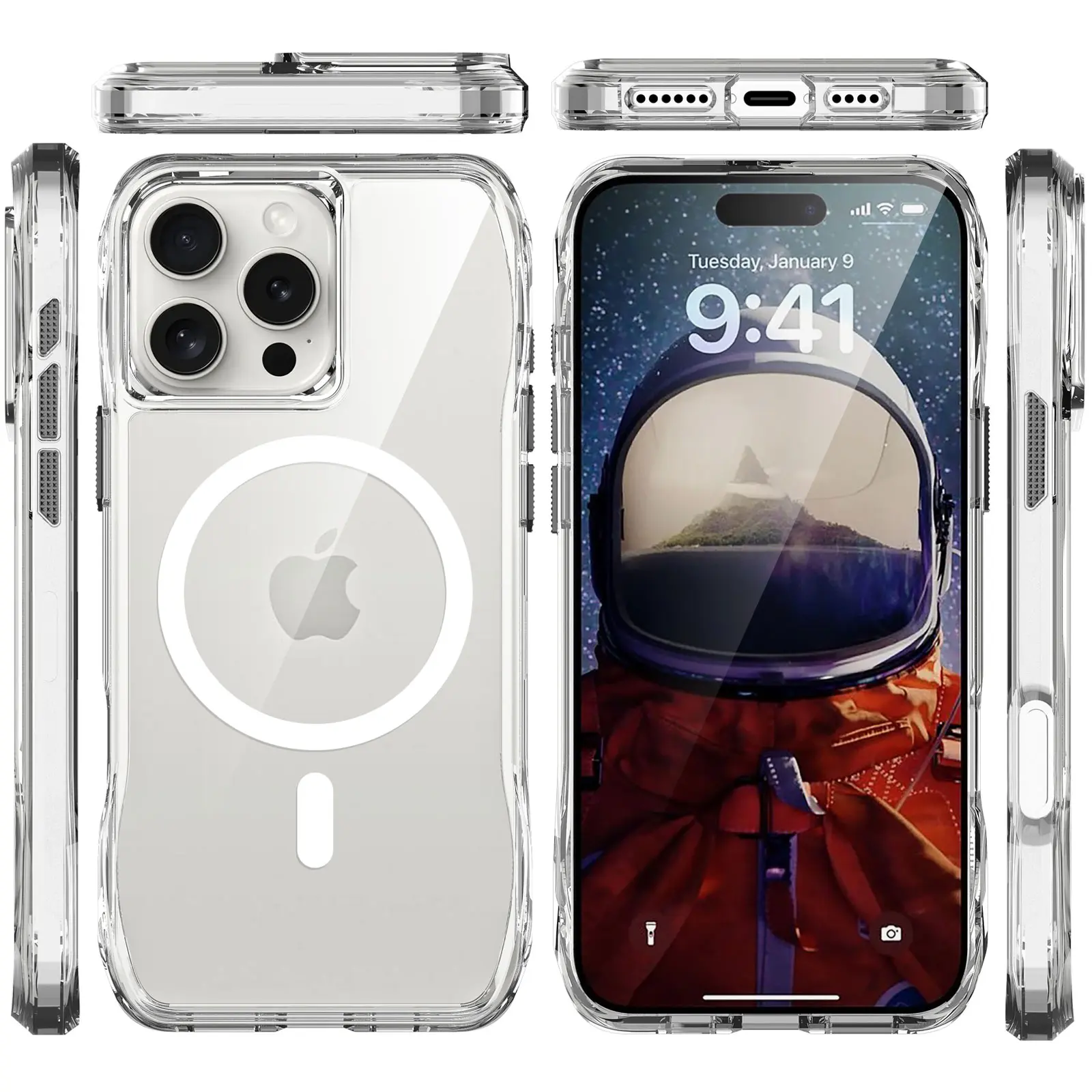 Чехол TPU Space Octagon with MagSafe для Apple iPhone 16 Pro Max (6.9"), Clear 2, TPU, купить оптом с доставкой