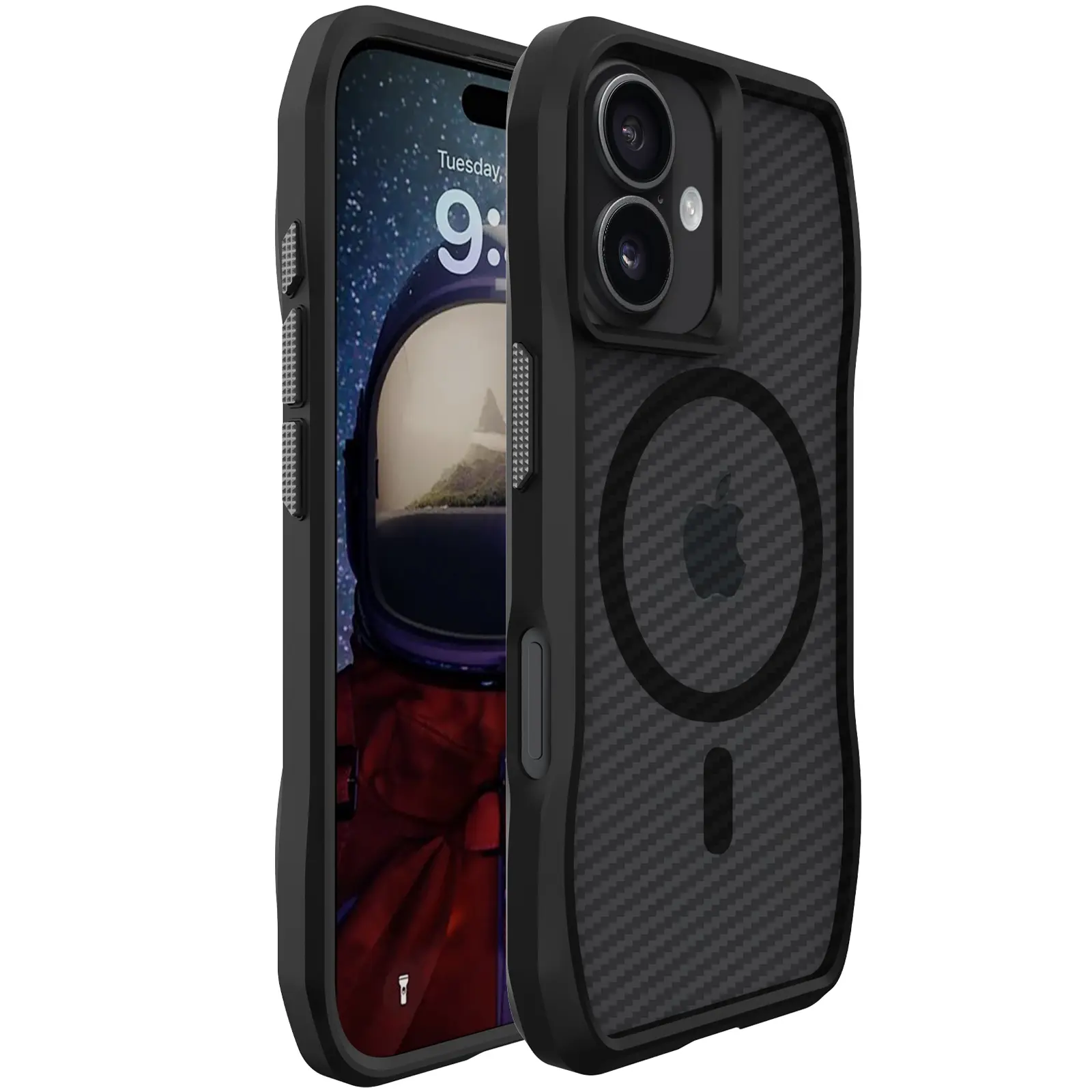 Чехол TPU Space Octagon with MagSafe для Apple iPhone 17 (6.3"), Carbon Black, TPU, купить оптом с доставкой
