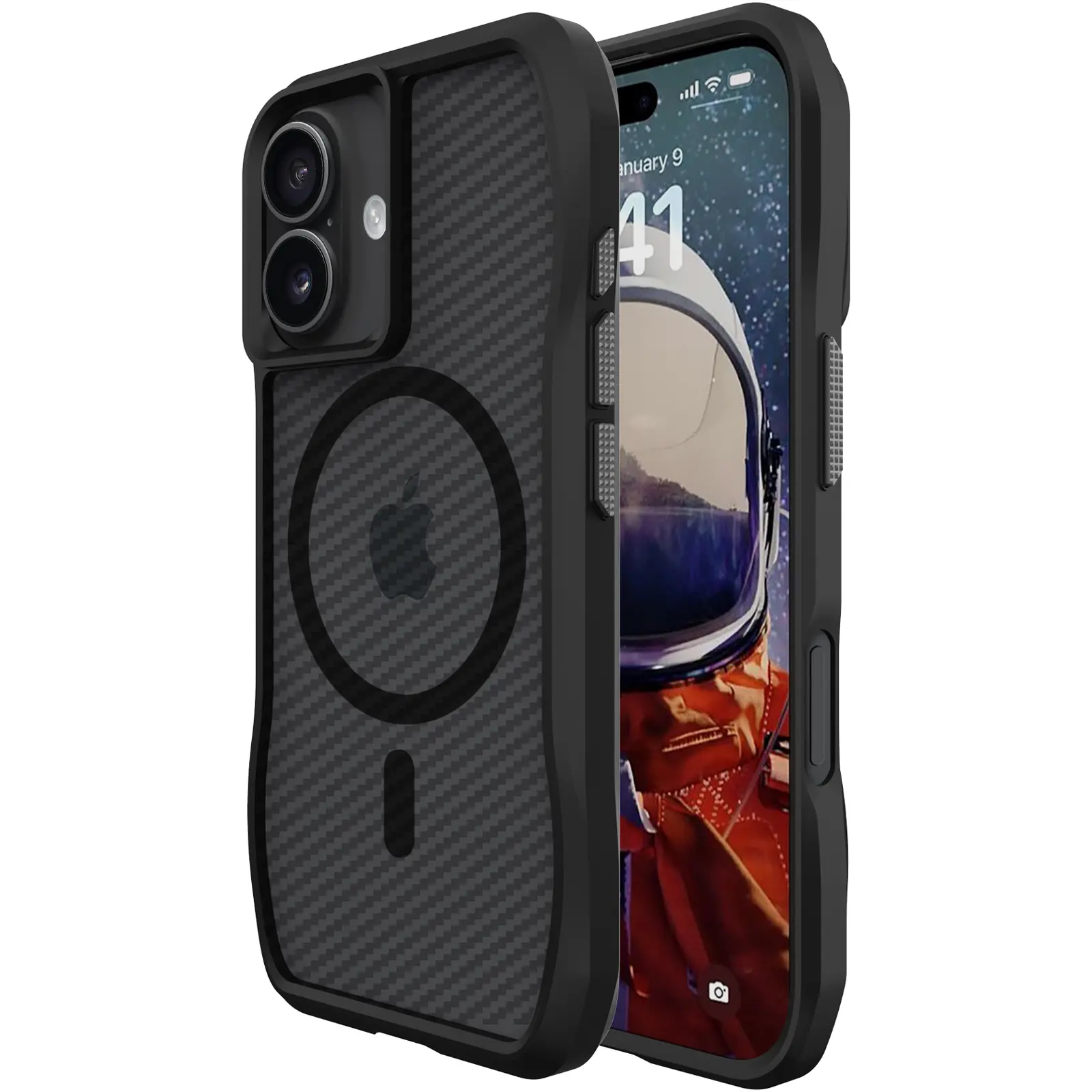 Чехол TPU Space Octagon with MagSafe для Apple iPhone 17 (6.3"), Carbon Black 1, TPU, купить оптом с доставкой