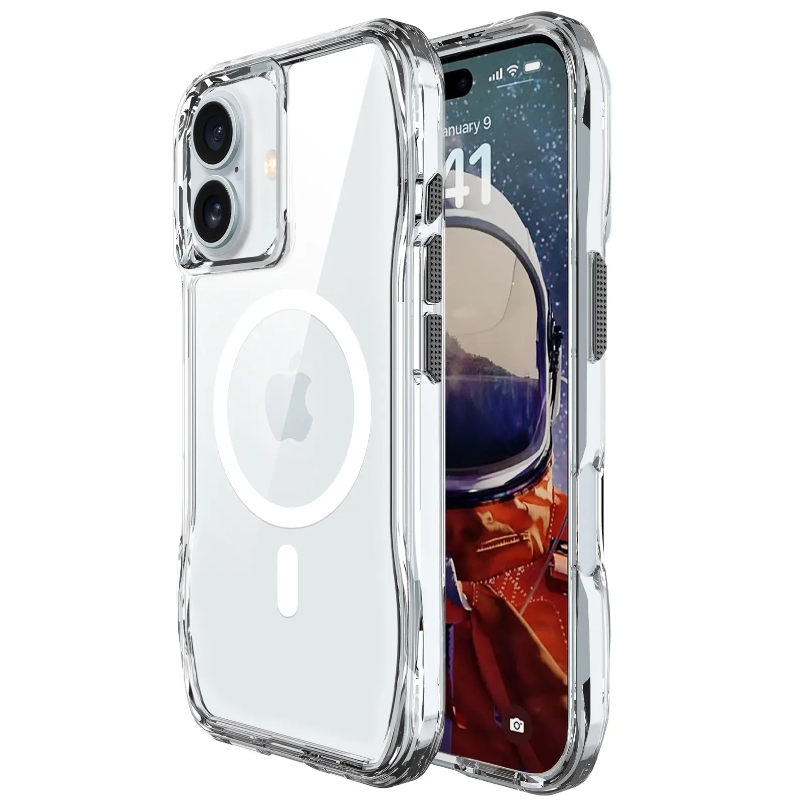 Чехол TPU Space Octagon with MagSafe для Apple iPhone 17 (6.3"), Clear 1, TPU, купить оптом с доставкой