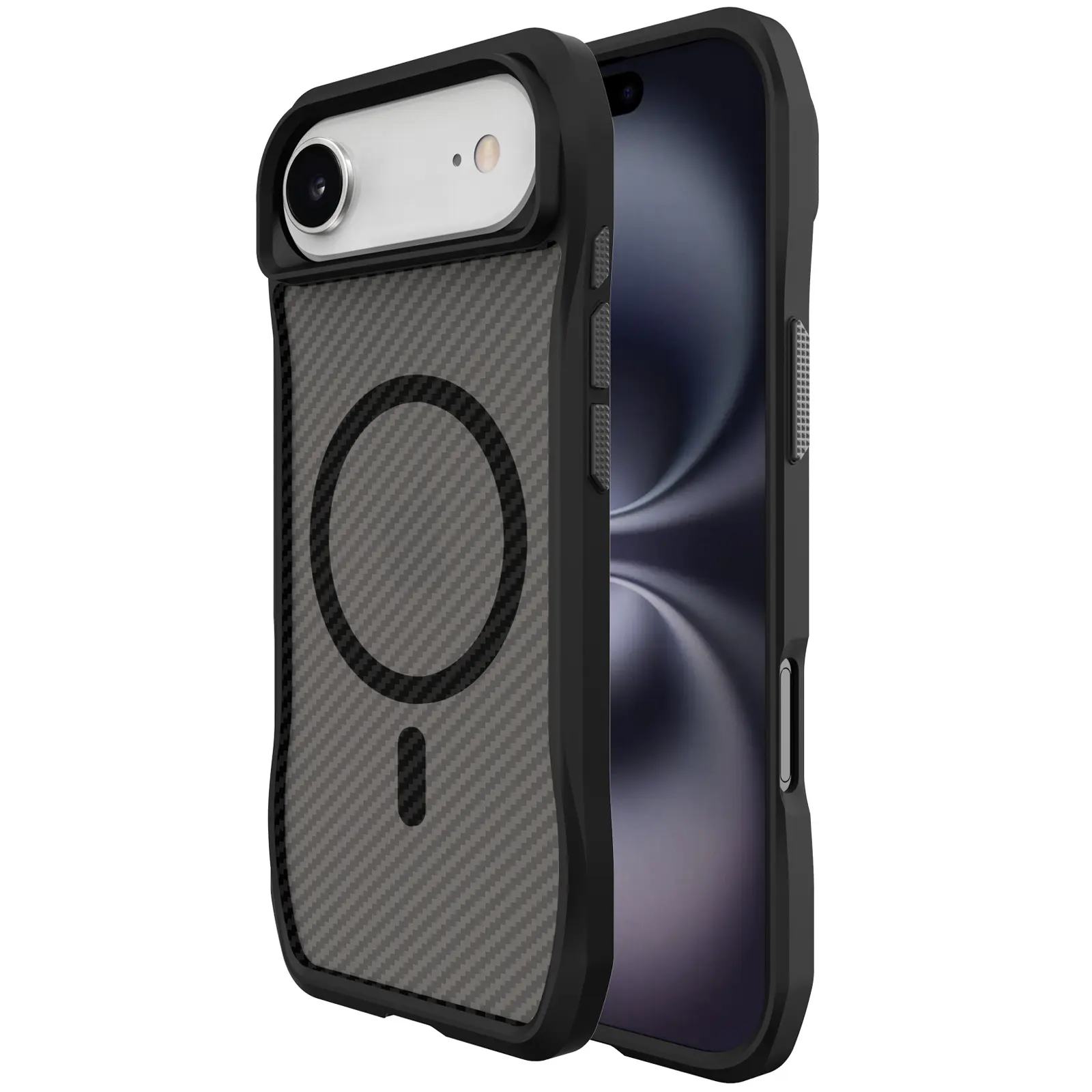 Чехол TPU Space Octagon with MagSafe для Apple iPhone 17 Air (6.5"), Carbon Black 1, TPU, купить оптом с доставкой